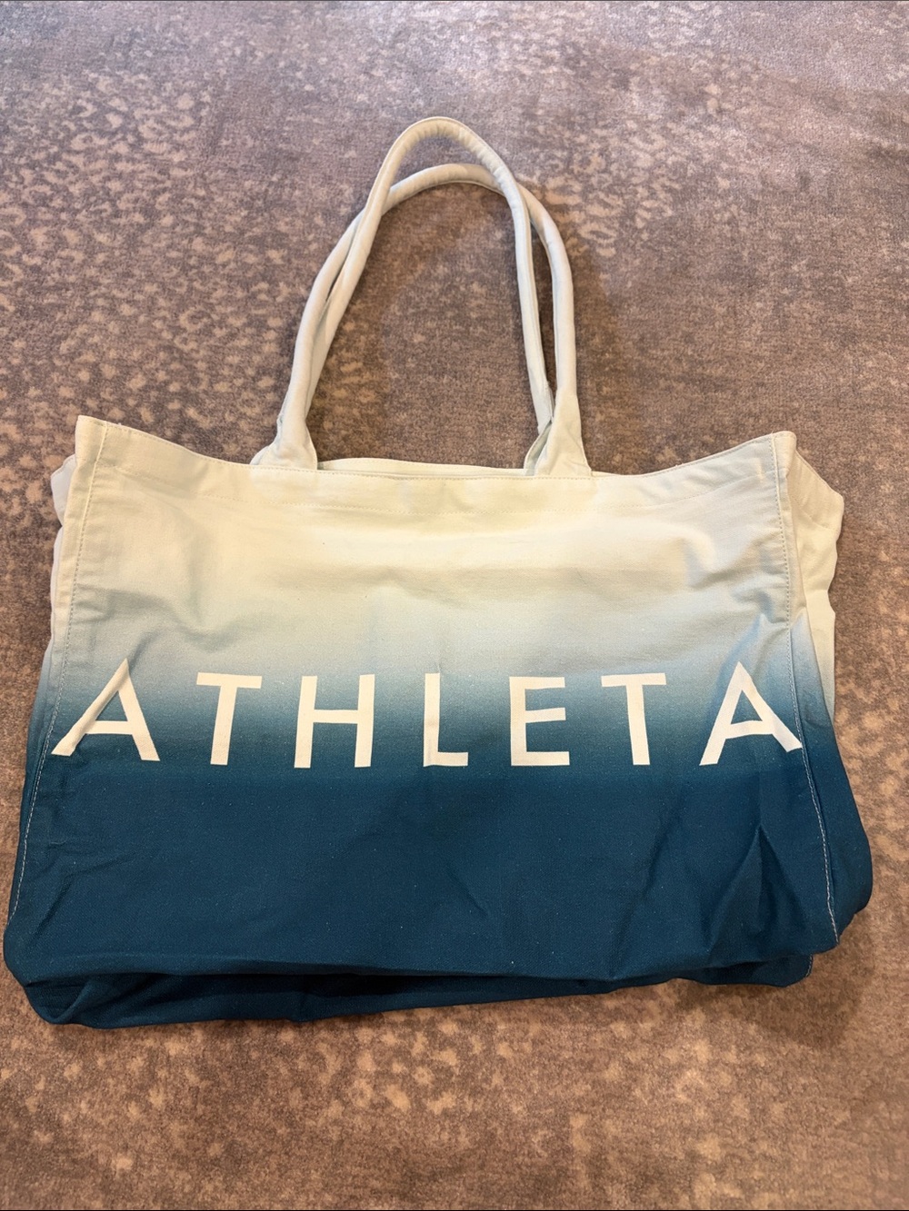Athleta Ombre Teal Canvas Tote